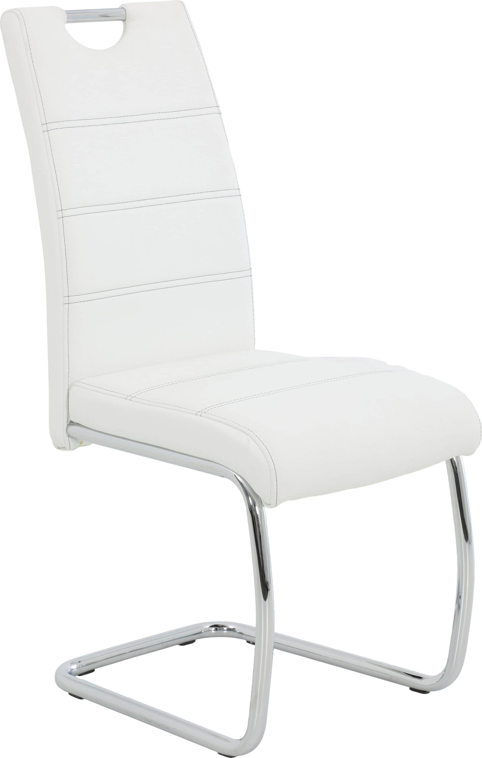 HELA Freischwinger FLORA S 2er Set - Vintage Anthracite Dining Chairs with Chrome Frame | 120kg Capacity Weiß Stühle HELA