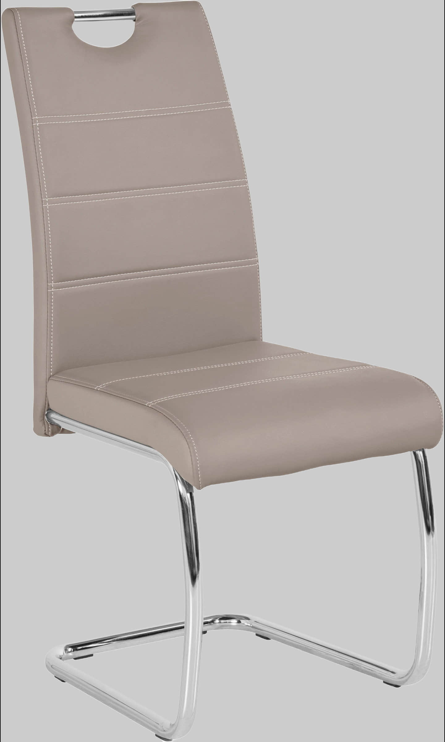 Stühle HELA HELA Freischwinger FLORA S 2er Set - Vintage Anthracite Dining Chairs with Chrome Frame | 120kg Capacity Cappuccino