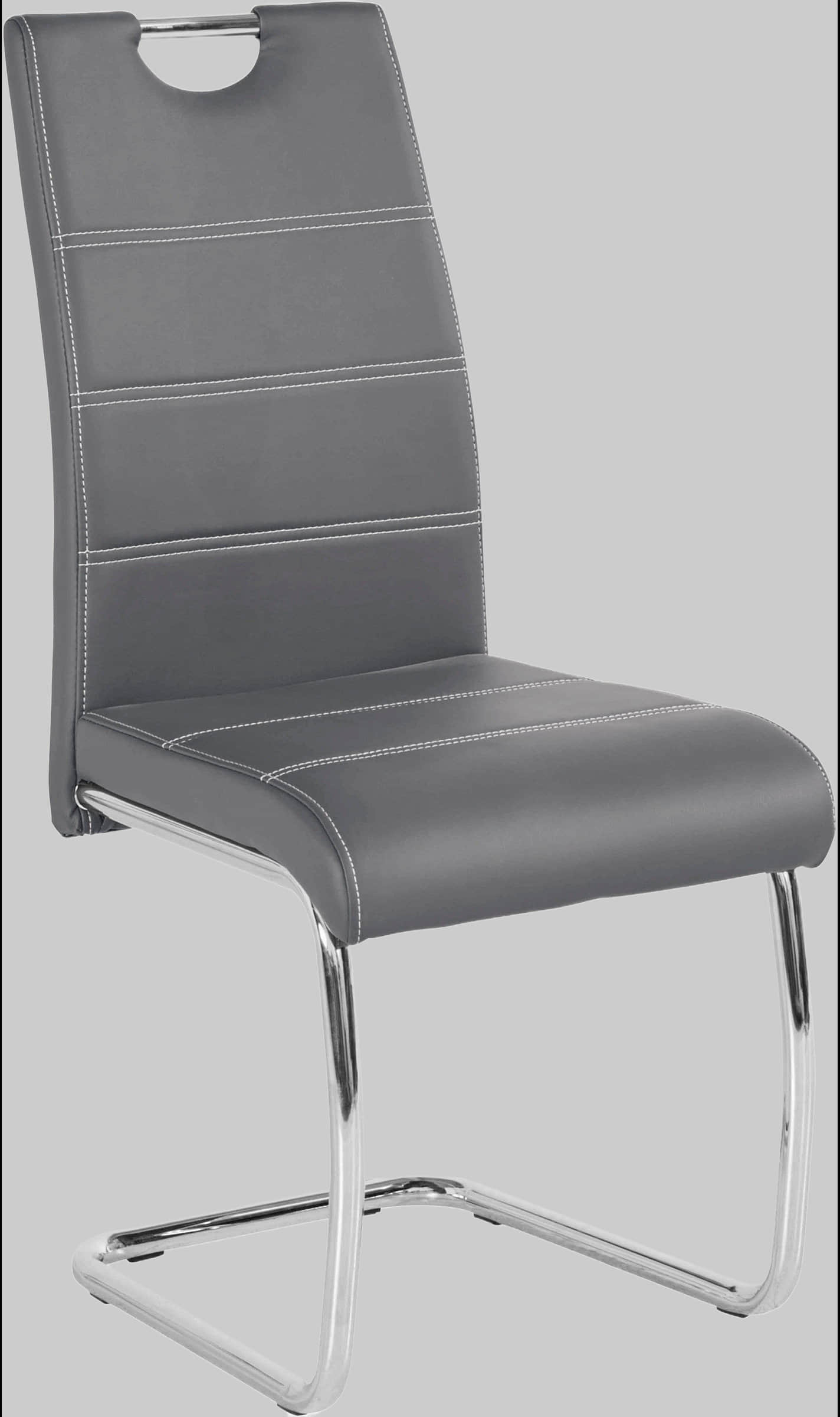 Stühle HELA HELA Freischwinger FLORA S 2er Set - Vintage Anthracite Dining Chairs with Chrome Frame | 120kg Capacity Grau