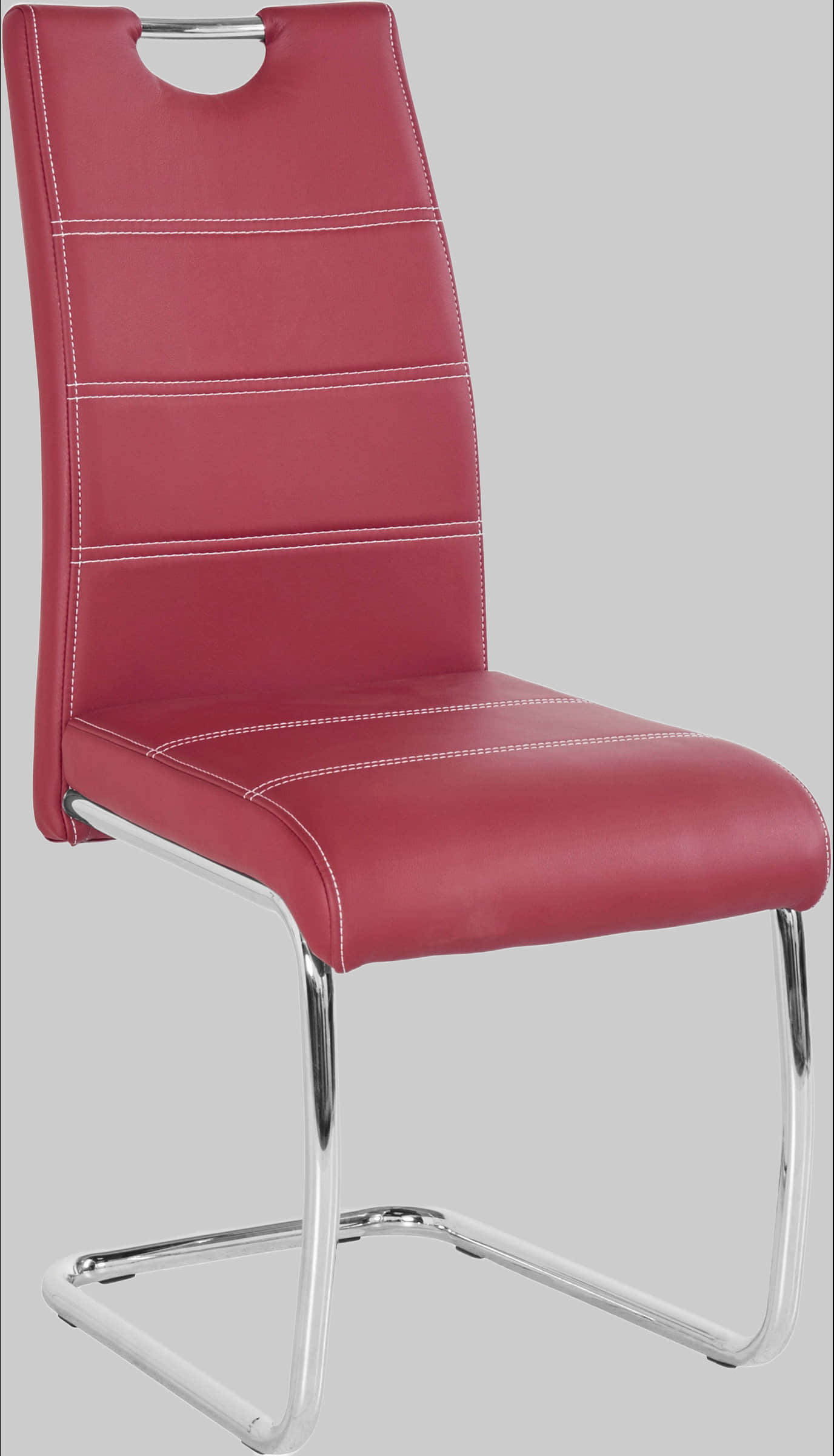 HELA Freischwinger FLORA S 2er Set - Vintage Anthracite Dining Chairs with Chrome Frame | 120kg Capacity Bordeaux Stühle HELA