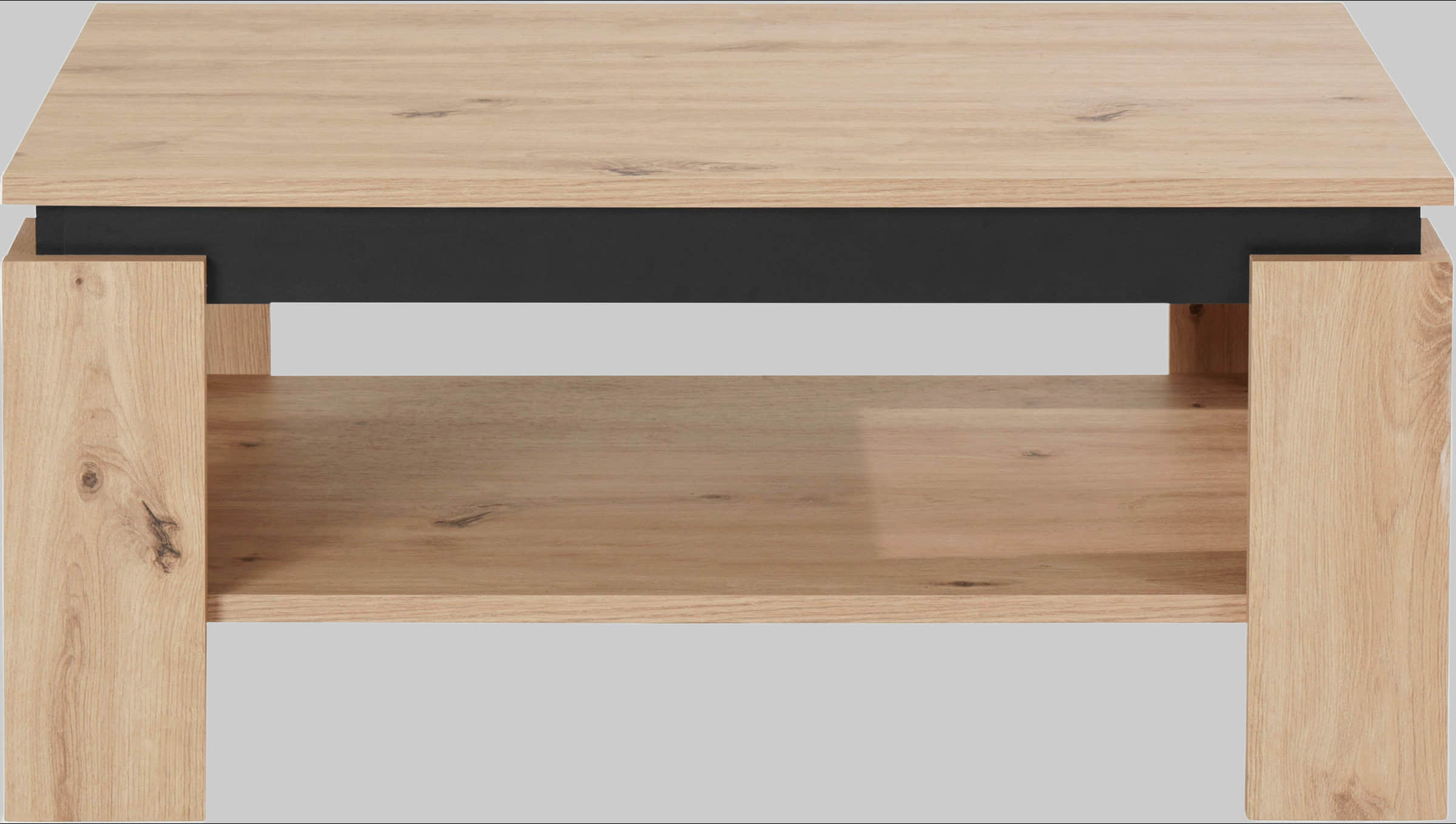 HELA HELA 'TIM' Modern Coffee Table with Storage Shelf | Square/Rectangular Design | Durable Wood Composite | Scratch-Resistant Surface Artisan Ei Tische