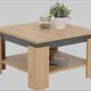 Tische HELA HELA 'TIM' Modern Coffee Table with Storage Shelf | Square/Rectangular Design | Durable Wood Composite | Scratch-Resistant Surface Artisan Ei