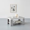 HELA Tische HELA 'TIM' Modern Coffee Table with Storage Shelf | Square/Rectangular Design | Durable Wood Composite | Scratch-Resistant Surface beton/weiß