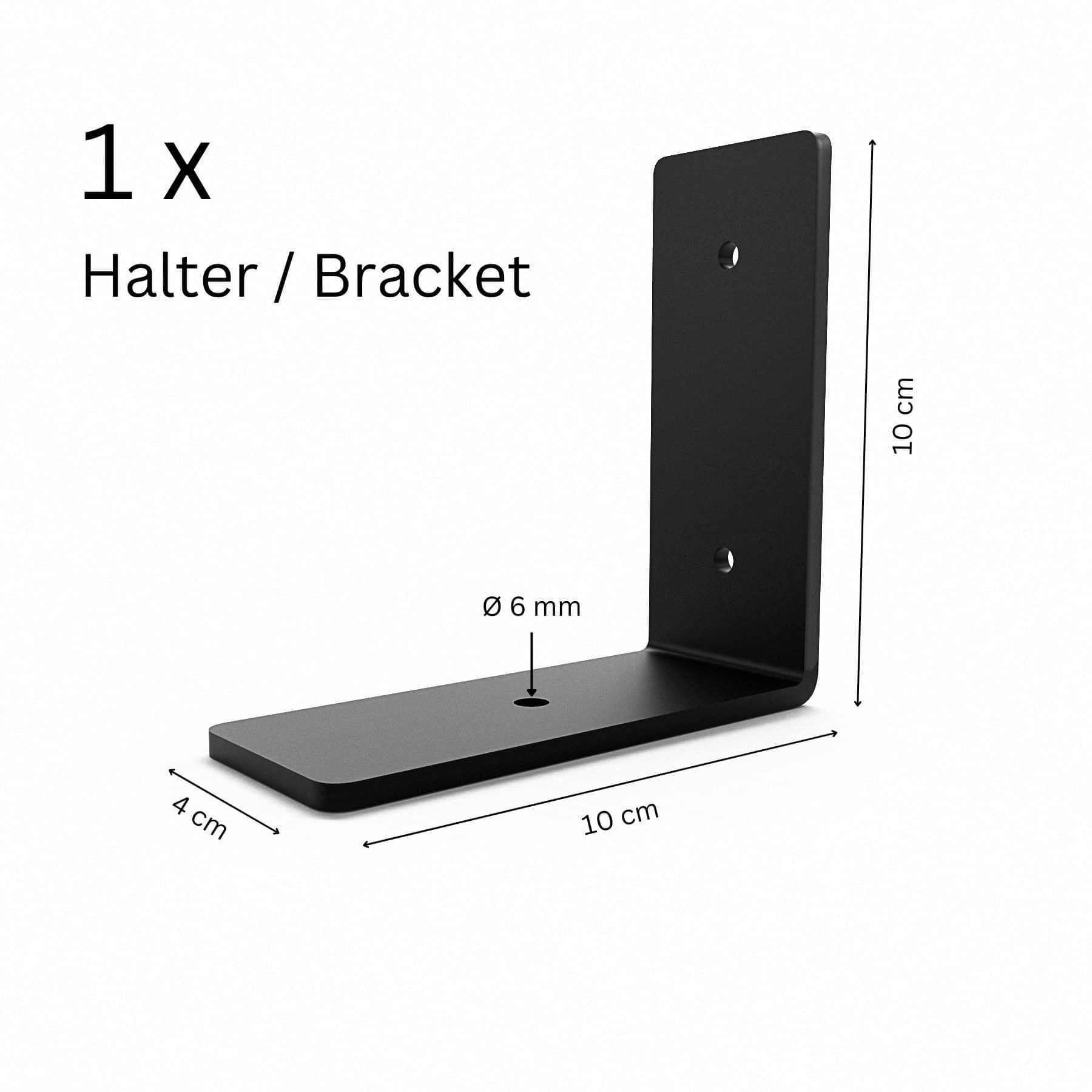 Regale HEVVA HEVVA Wandregalhalter 10/15/20/25/30 cm | L-Winkel Regalträger aus Metall | 1 Halter + Schraubenset | Hochbelastbar (50kg) | Für Küche/Bad/Wohnzimmer | Made in FREIBERG Schwarz