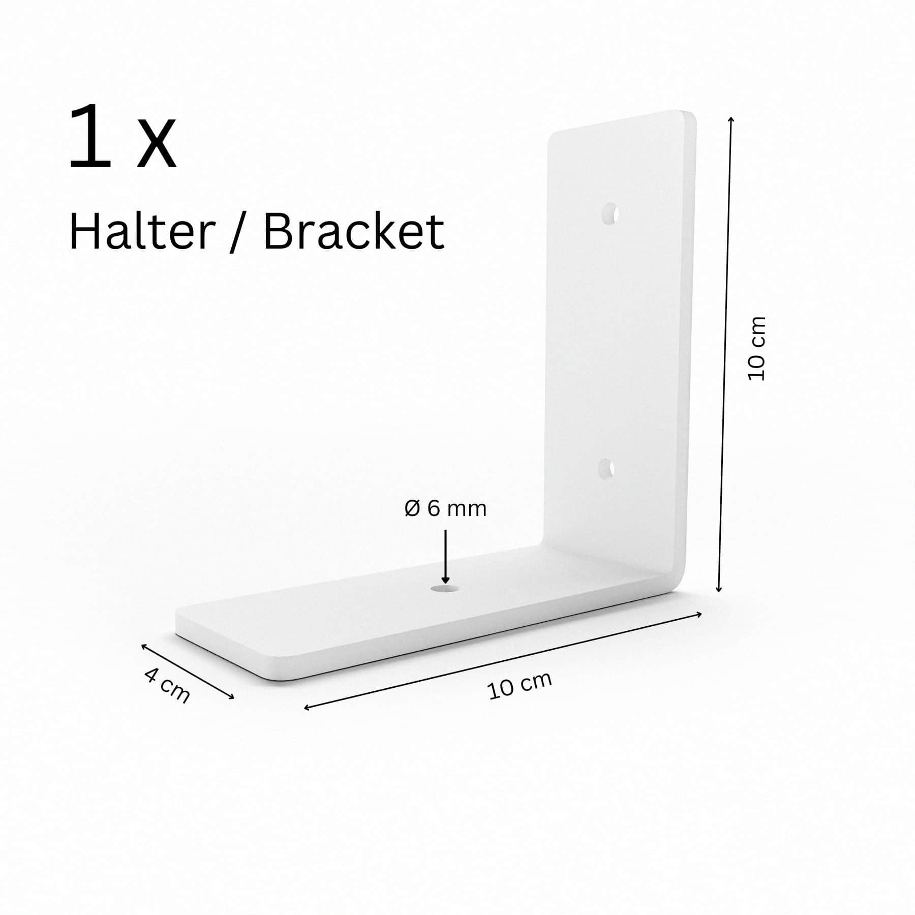 HEVVA Regale HEVVA Wandregalhalter 10/15/20/25/30 cm | L-Winkel Regalträger aus Metall | 1 Halter + Schraubenset | Hochbelastbar (50kg) | Für Küche/Bad/Wohnzimmer | Made in FREIBERG Weiß