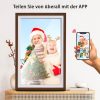 HT Elektronischer Fotorahmen 10,1 – Digitaler Bilderrahmen mit WiFi & HD-Display für kristallklare Fotoanzeige Braun Dekoration HT
