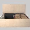 Halmon Schlafkomfort Polsterbett Gent – Modernes Design mit Stauraum | 6 Größen & 8 Farben | Inkl. Lattenrost bei Matratze | Made in Germany Beige Betten Halmon Schlafkomfort Betten
