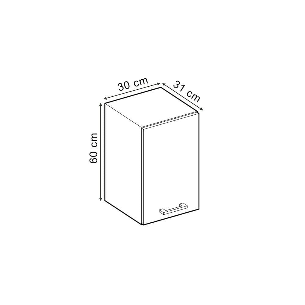 Hängeschrank R-Line Anthrazit 20 cm | Vicco | Hochwertiger Küchenoberschrank mit Melaminharzbeschichtung | 20x60x29 cm Schwarz Be Schränke Vicco