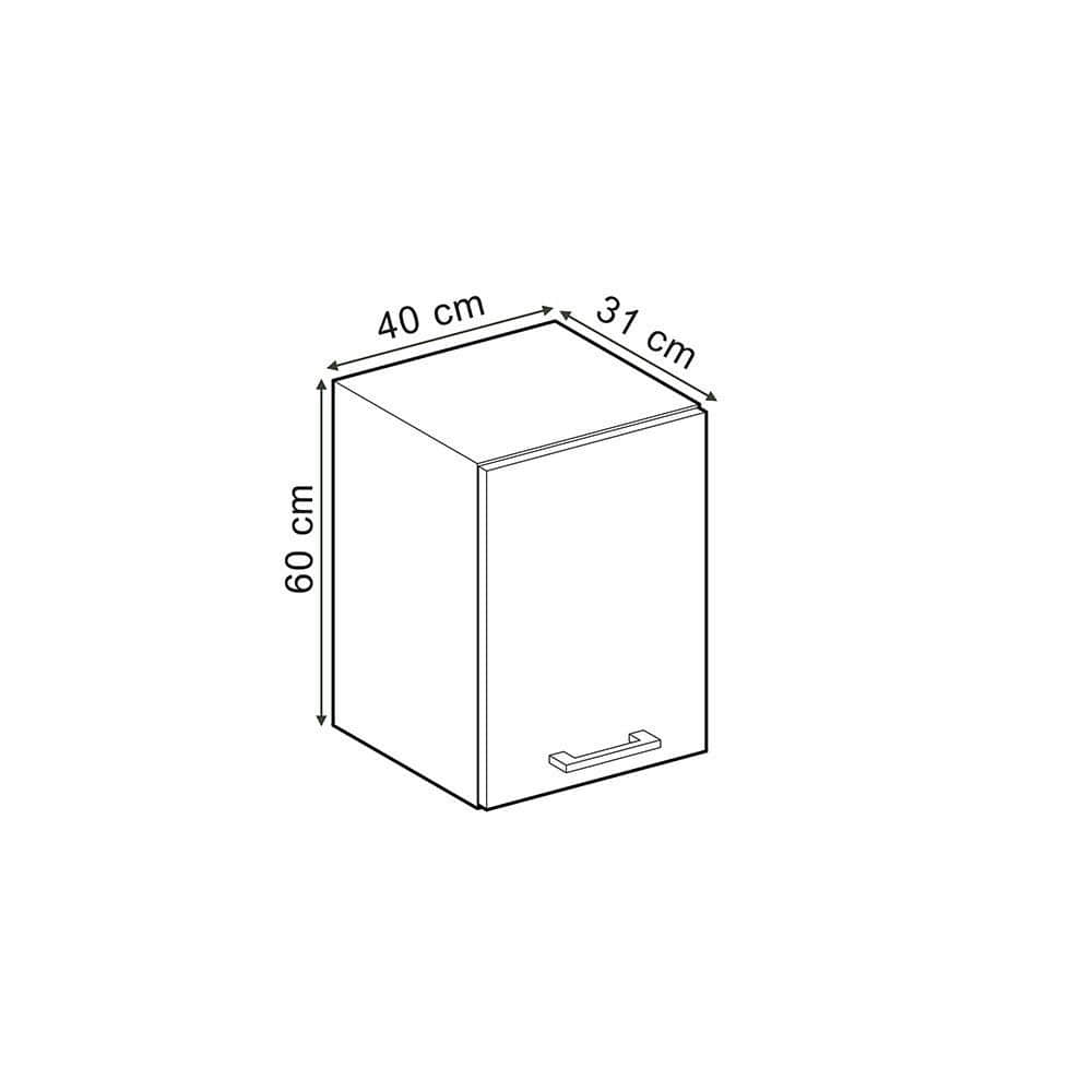 Schränke Vicco Hängeschrank R-Line Anthrazit 20 cm | Vicco | Hochwertiger Küchenoberschrank mit Melaminharzbeschichtung | 20x60x29 cm Schwarz Ho