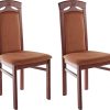 Home affaire Stühle Home affaire Anthony Dining Chairs (Set of 2) - Solid Wood Chairs with Decorative Carvings & Microfiber Upholstery for Elegant Dining Spaces braun