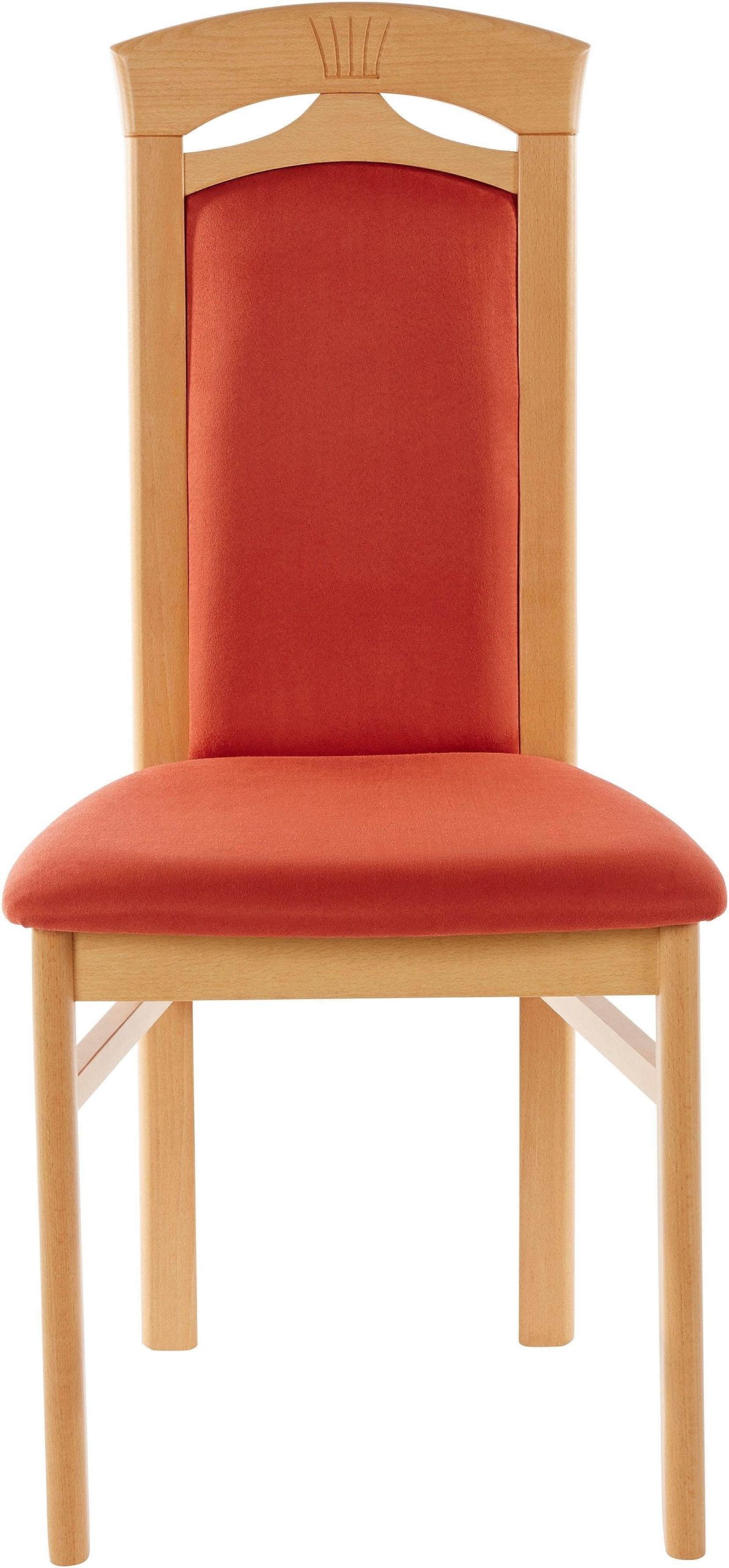Stühle Home affaire Home affaire Anthony Dining Chairs (Set of 2) - Solid Wood Chairs with Decorative Carvings & Microfiber Upholstery for Elegant Dining Spaces terra