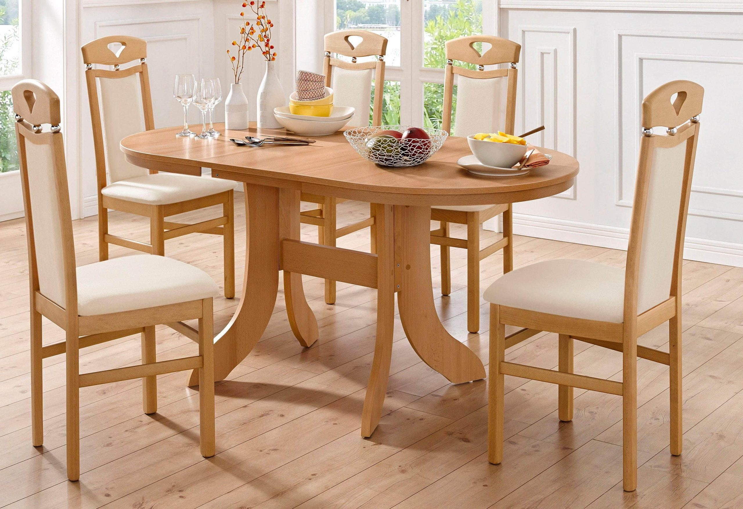 Home affaire Stühle Home affaire Berta Dining Chairs Set of 2 - Solid Beech Wood Frame with Premium Microfiber Upholstery in Gray | Timeless Kitchen & Dining Room Furniture creme