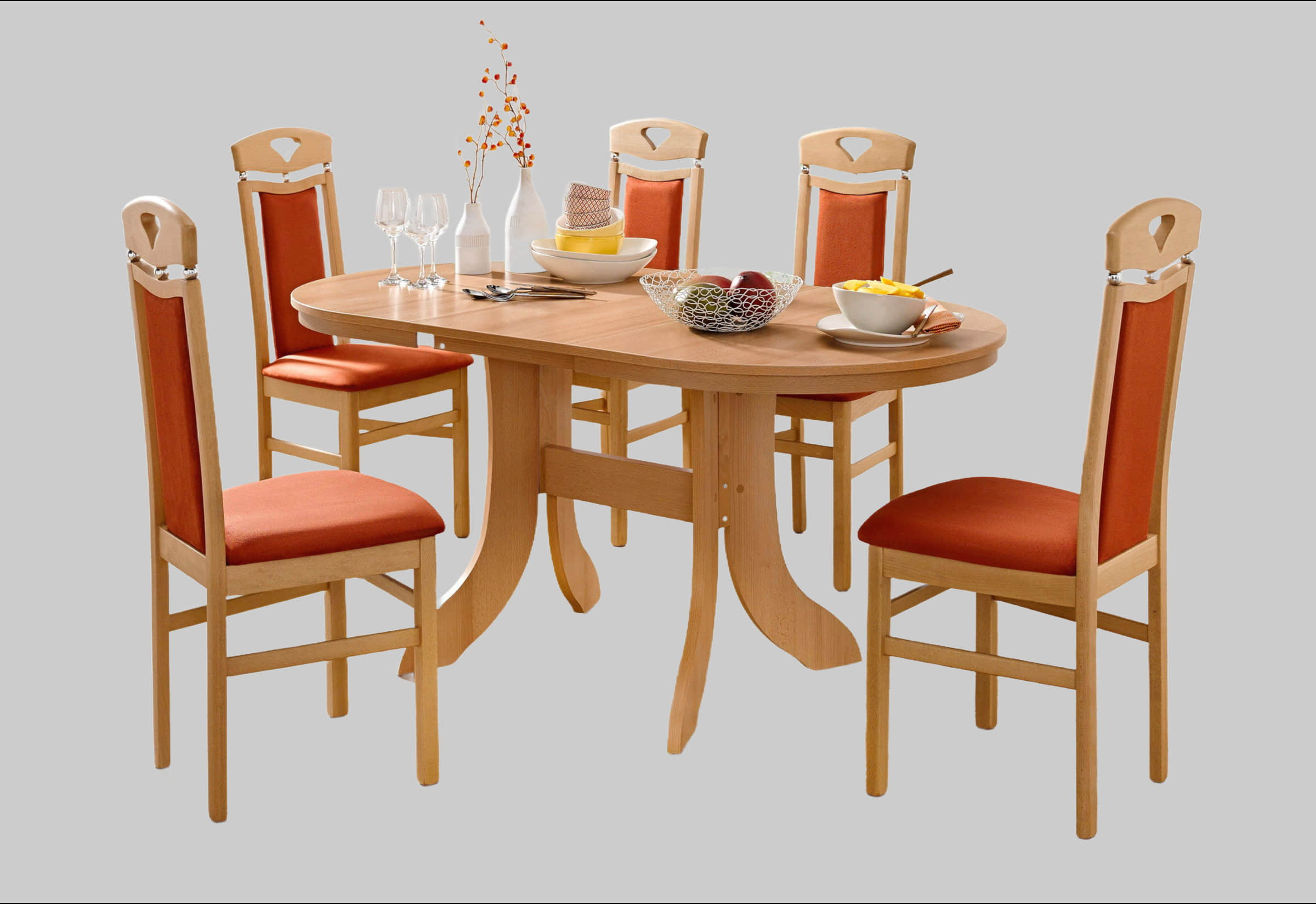 Home affaire Berta Dining Chairs Set of 2 - Solid Beech Wood Frame with Premium Microfiber Upholstery in Gray | Timeless Kitchen & Dining Room Furniture terra Stühle Home affaire