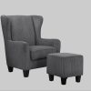 Home affaire »Chilly« Ohrensessel mit Hocker (Set, 2-teilig) - Federkern-Polsterung, Cord/Microfaser-Bezug, modernes Design - 84x84x101 cm (Sessel), 40x40x43 cm (Hocker) anthrazit Home affaire Sessel
