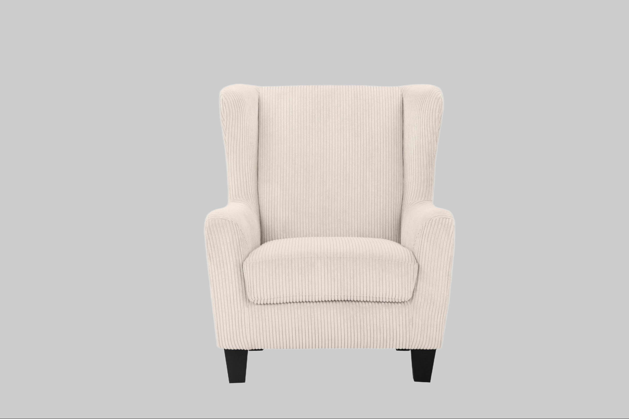 Home affaire »Chilly« Ohrensessel mit Hocker (Set, 2-teilig) - Federkern-Polsterung, Cord/Microfaser-Bezug, modernes Design - 84x84x101 cm (Sessel), 40x40x43 cm (Hocker) creme Sessel Home affaire