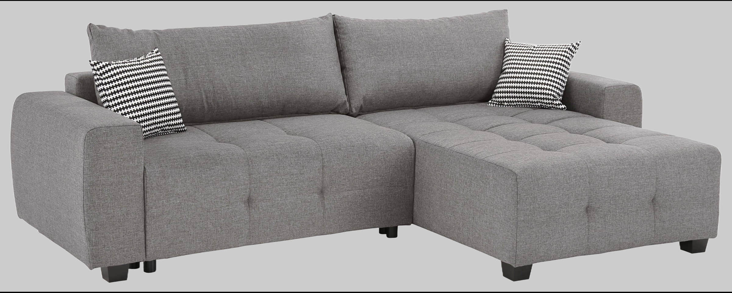 Sofas Home affaire Home affaire Ecksofa »Bella L-Form« mit Steppung – Wahlweise Bettfunktion & Bettkasten | Hochwertiges Design & Komfort grau