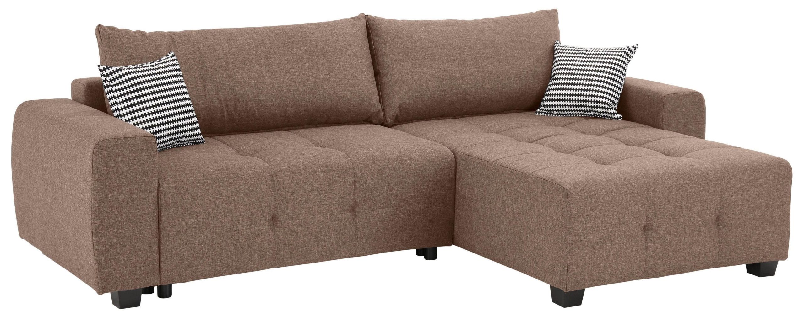 Home affaire Ecksofa »Bella L-Form« mit Steppung – Wahlweise Bettfunktion & Bettkasten | Hochwertiges Design & Komfort macchiato Sofas Home affaire