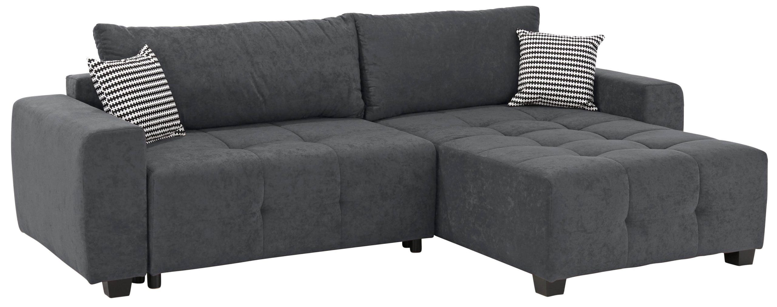 Sofas Home affaire Home affaire Ecksofa »Bella L-Form« mit Steppung – Wahlweise Bettfunktion & Bettkasten | Hochwertiges Design & Komfort anthrazit