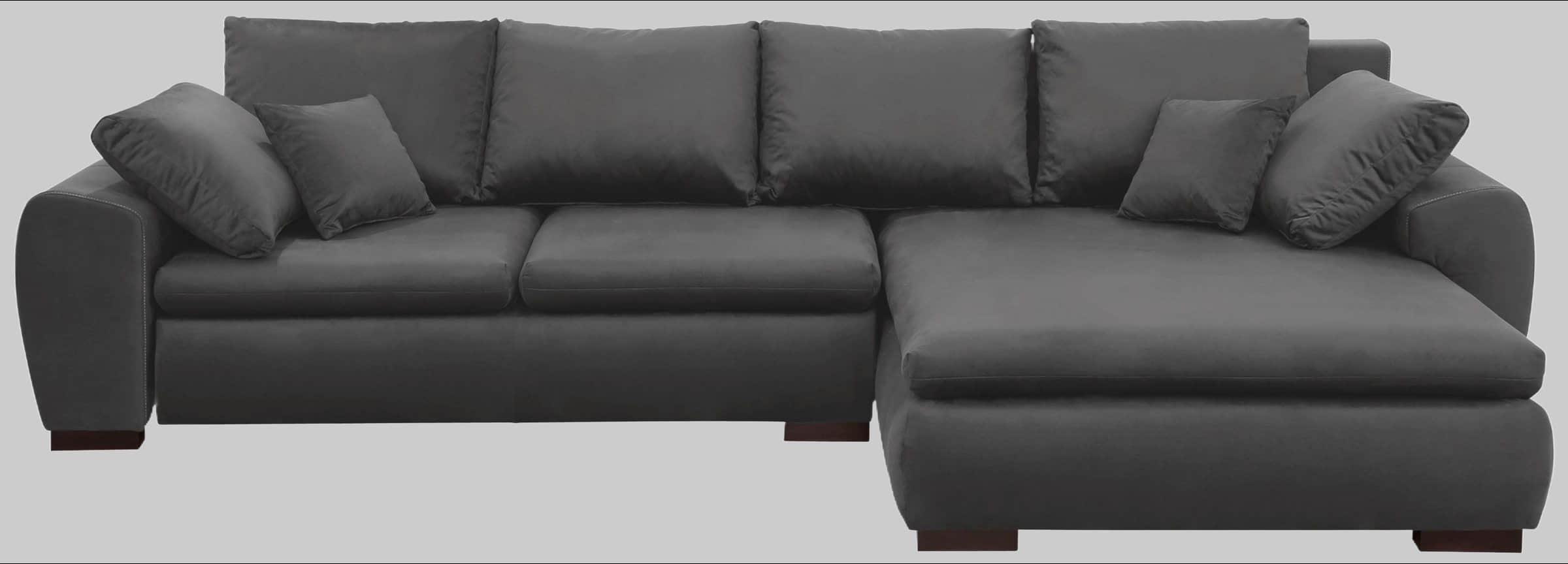 Home affaire Ecksofa Cara Mia L-Form – Convertible Corner Sofa with Storage & Solid Wood Legs anthrazit Sofas Home affaire