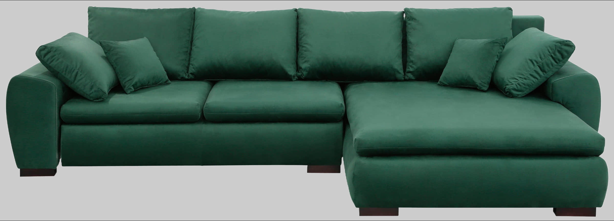 Home affaire Ecksofa Cara Mia L-Form – Convertible Corner Sofa with Storage & Solid Wood Legs dunkelgrün Sofas Home affaire