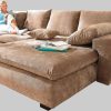Home affaire Home affaire Ecksofa Cara Mia L-Form – Convertible Corner Sofa with Storage & Solid Wood Legs mittelbraun Sofas