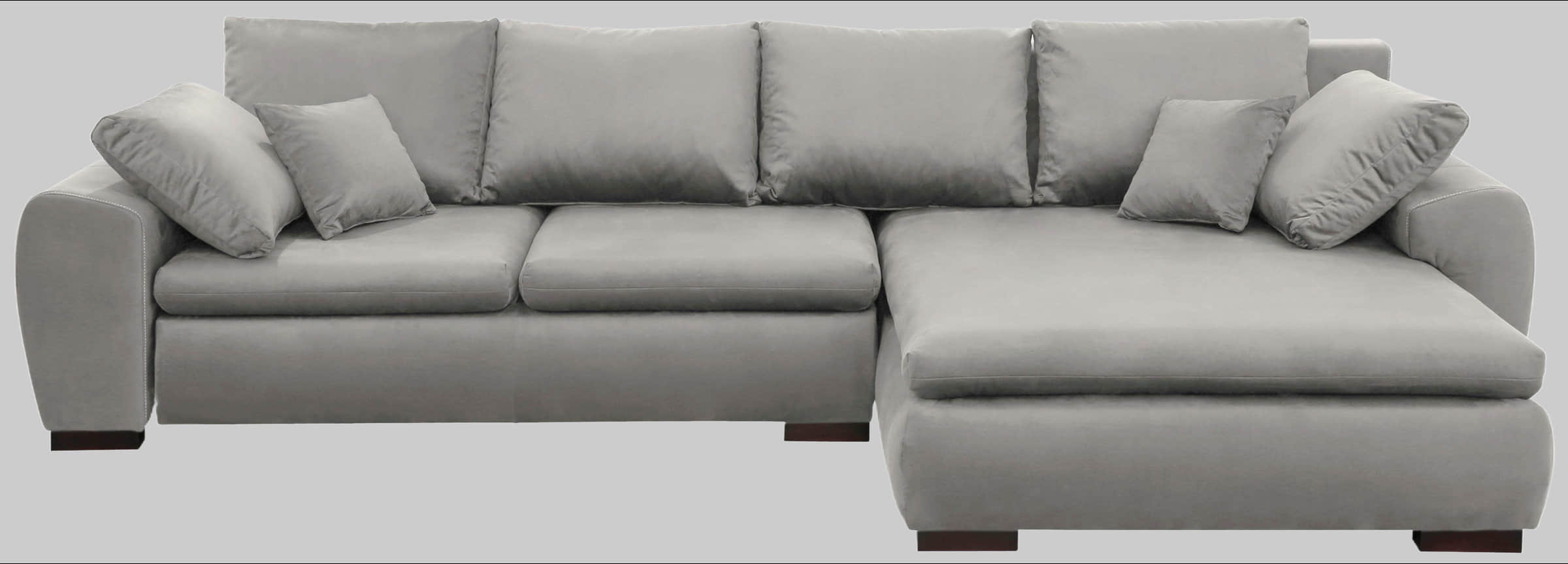 Home affaire Sofas Home affaire Ecksofa Cara Mia L-Form – Convertible Corner Sofa with Storage & Solid Wood Legs silber