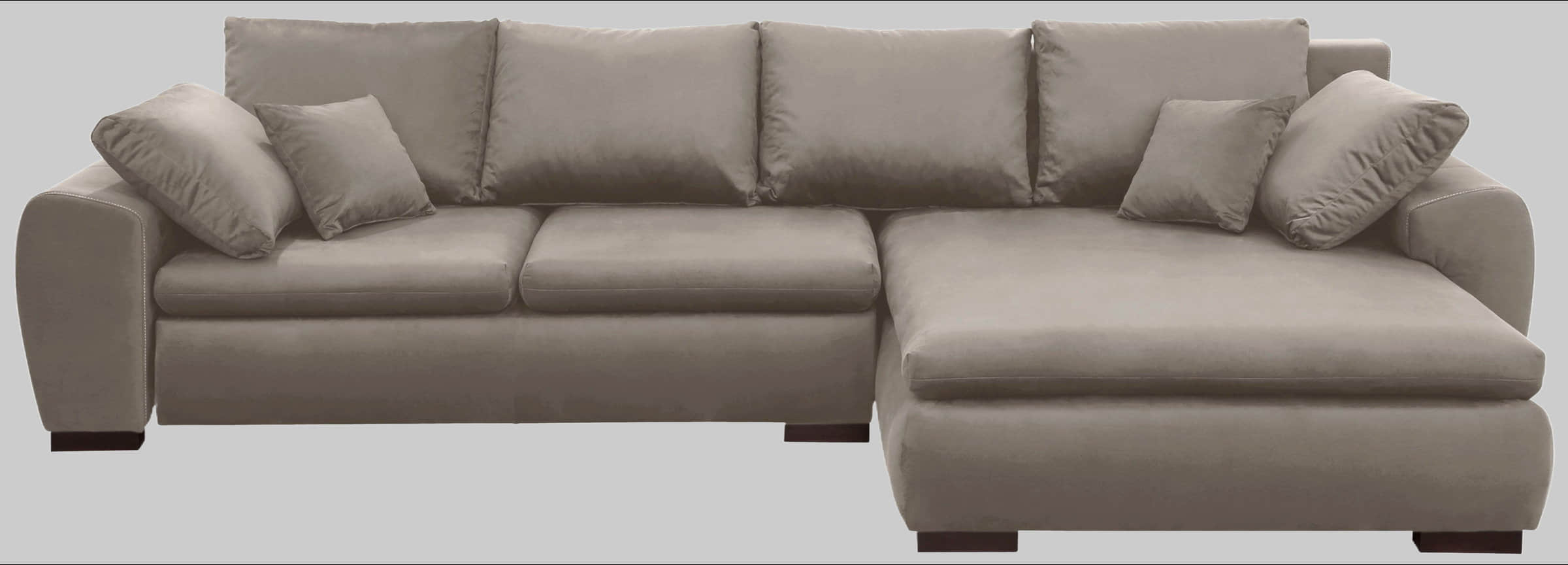 Home affaire Ecksofa Cara Mia L-Form – Convertible Corner Sofa with Storage & Solid Wood Legs taupe Sofas Home affaire