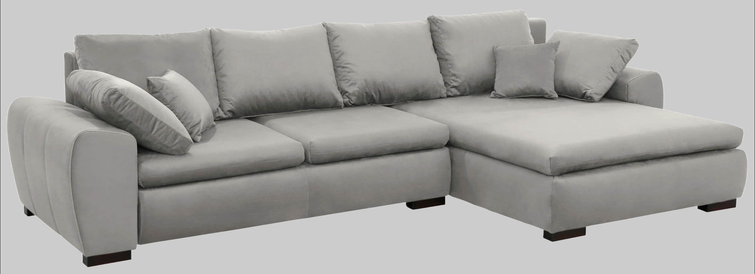 Home affaire Sofas Home affaire Ecksofa Cara Mia L-Form – Convertible Corner Sofa with Storage & Solid Wood Legs silber
