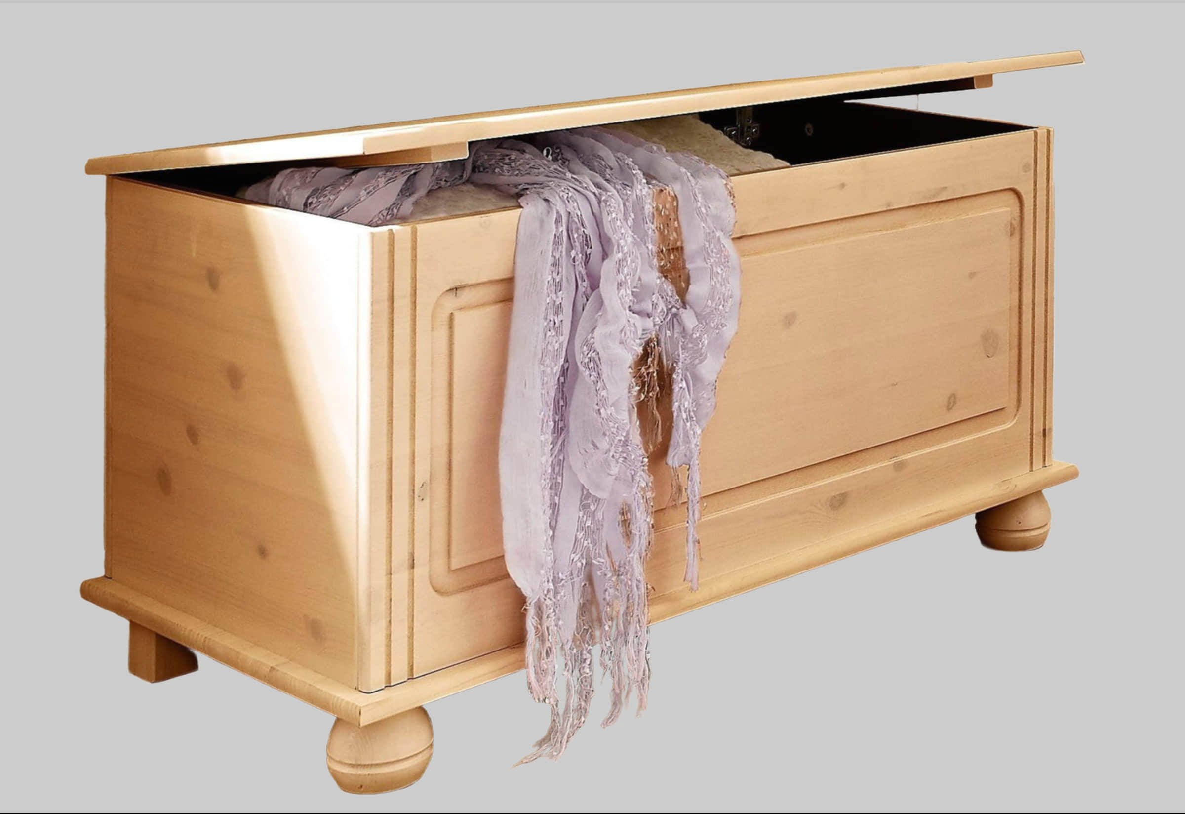 Home affaire 'Finca' Solid Pine Storage Bench with Cushion | Rustic Country Style Seating & Hidden Storage Compartment natur gebe Sitzbänke Home affaire