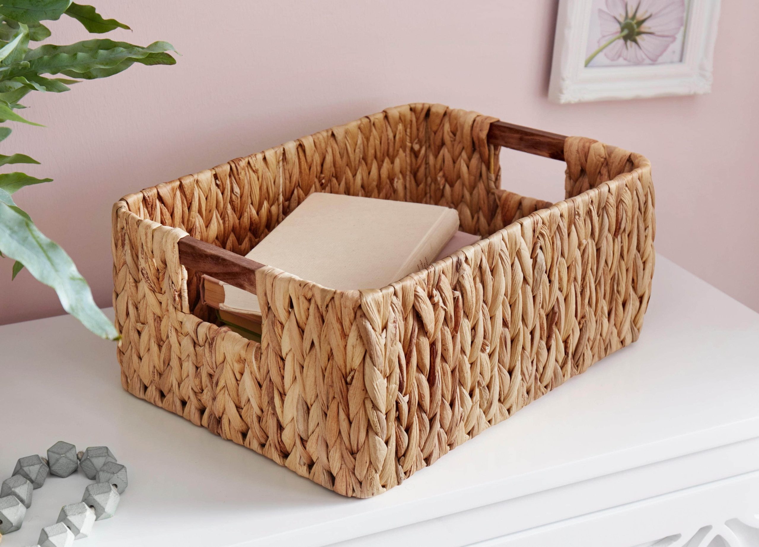 Home affaire Home affaire Flechtkorb Woven Storage Basket - 39x27x16cm Water Hyacinth Organizer with Handles Aufbewahrung