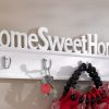 Aufbewahrung Home affaire Home affaire 'Home Sweet Home' Wardrobe Set (4-Piece) - Decorative Wall Hooks & Storage Panel | FSC-Certified MDF
