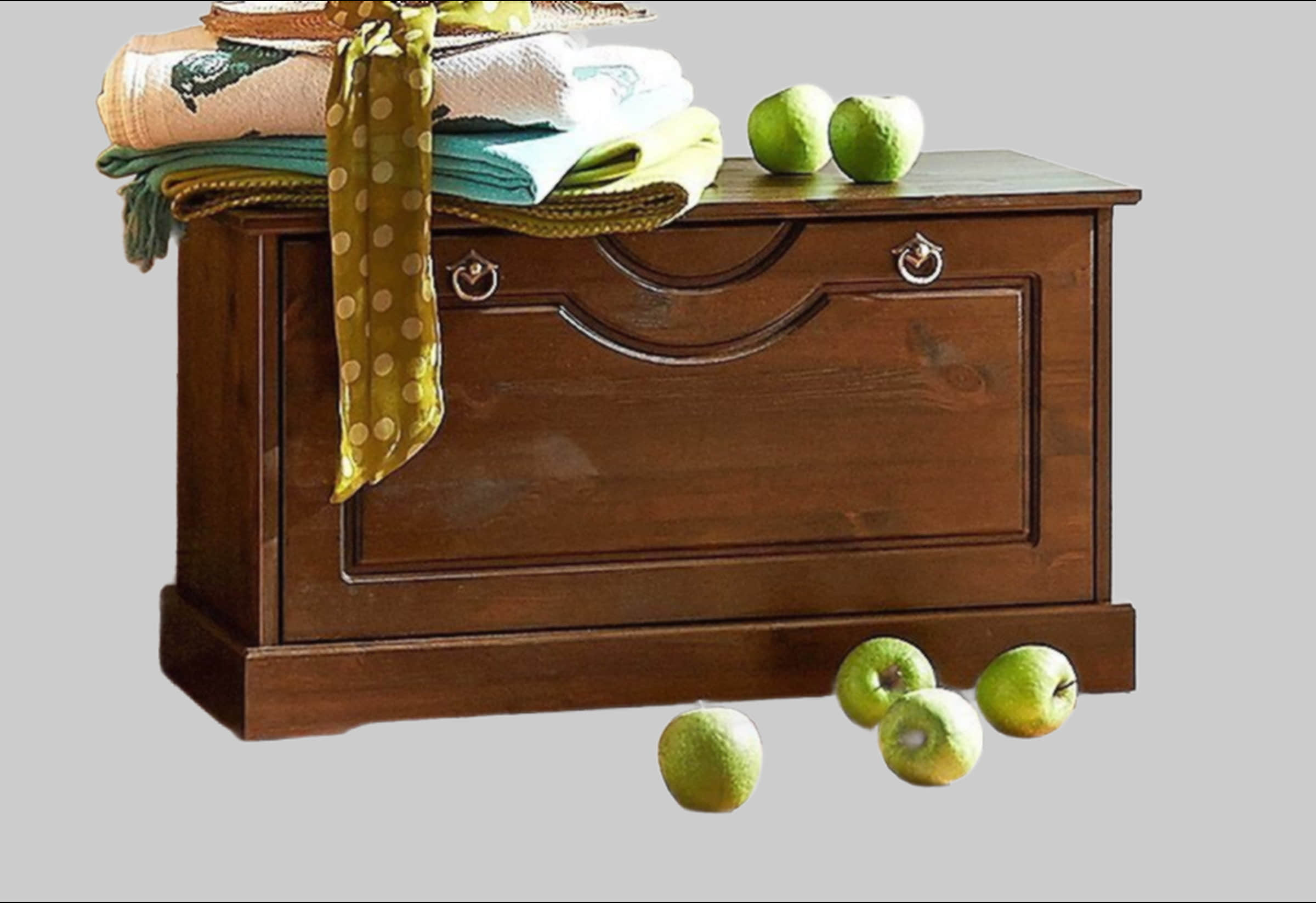 Home affaire 'Klera' Solid Pine Shoe Cabinet with Bench - 81cm Wide, FSC®-Certified Rustic Shoe Storage Solution dunkelbraun Schränke Home affaire