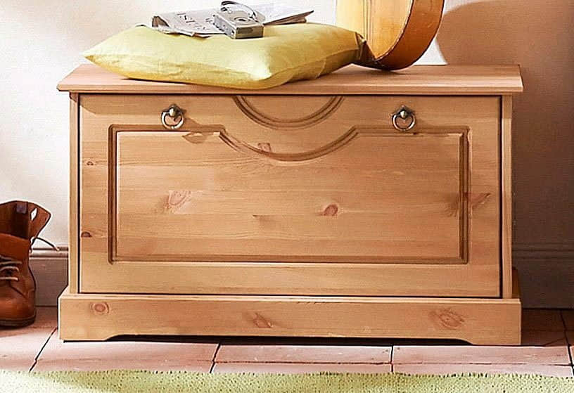 Home affaire Home affaire 'Klera' Solid Pine Shoe Cabinet with Bench - 81cm Wide, FSC®-Certified Rustic Shoe Storage Solution natur Schränke