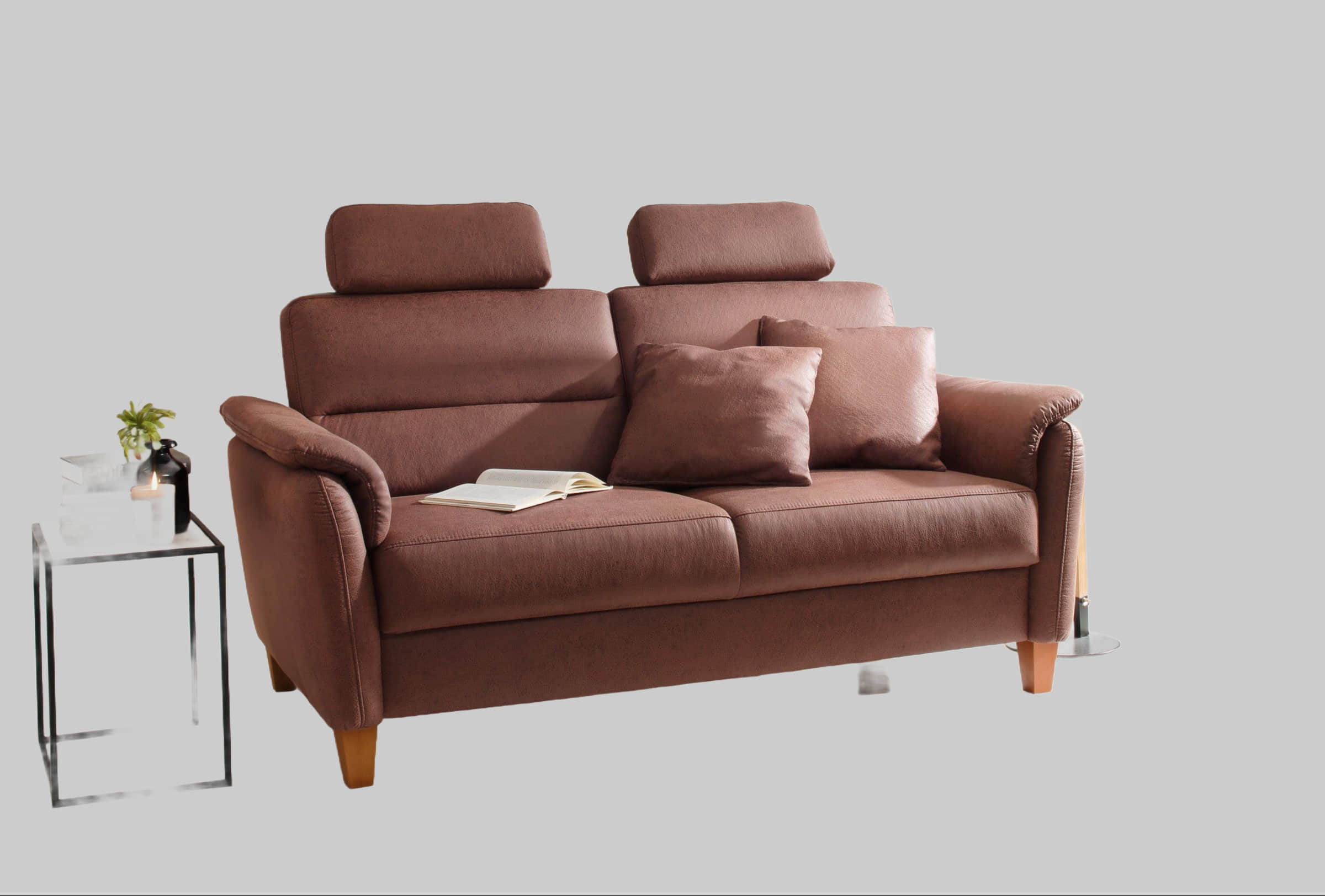 Home affaire Kopfstütze »Palmera« 2er-Set – Ergonomische Nackenstütze mit verstellbarem Klettverschluss & hochwertigem Bezug für Sofas und Sessel haselnuss Kopfstützen Home affaire