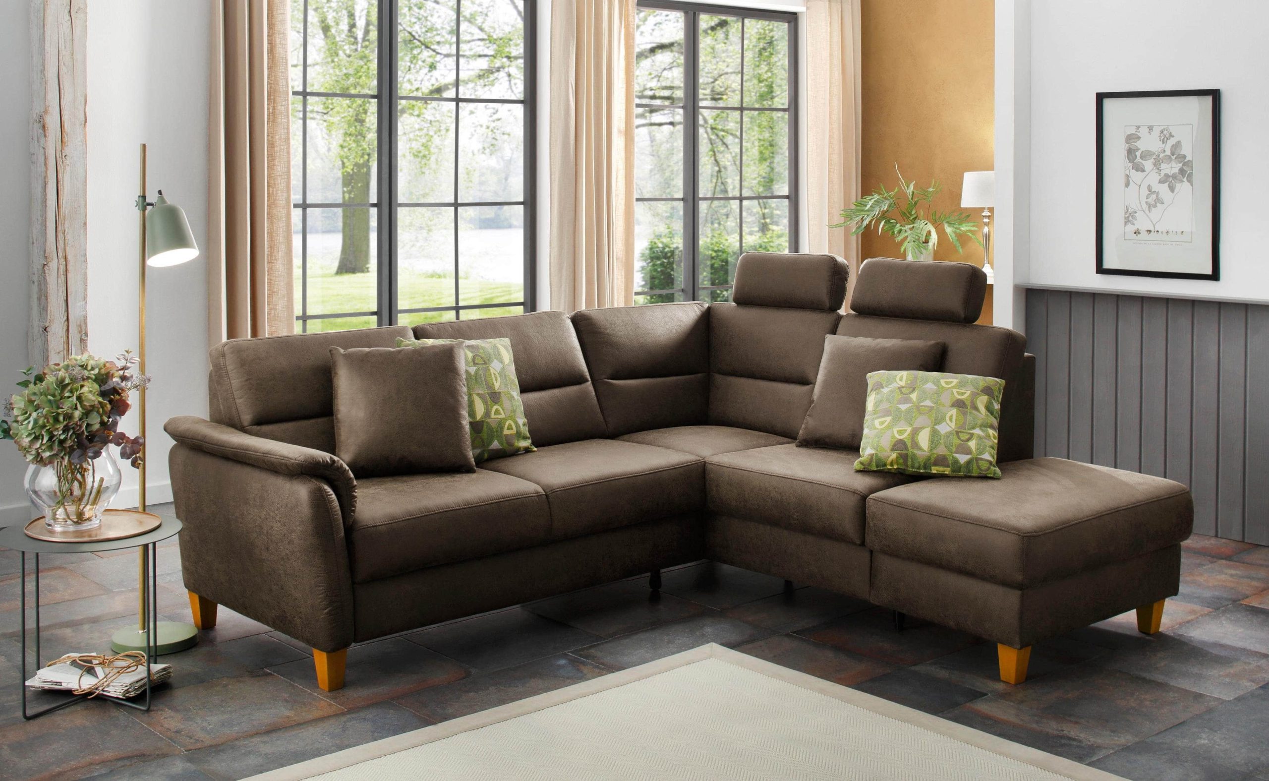 Home affaire Kopfstütze »Palmera« 2er-Set – Ergonomische Nackenstütze mit verstellbarem Klettverschluss & hochwertigem Bezug für Sofas und Sessel oliv Kopfstützen Home affaire