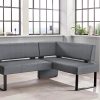 Sitzbänke Home affaire Home affaire 'Oliver' Corner Bench with Metal Frame | Cord Upholstery Kitchen/Dining Bench | Left-Hand Extended Design | OTTO's Choice dunkelgrau