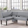 Home affaire Home affaire 'Oliver' Corner Bench with Metal Frame | Cord Upholstery Kitchen/Dining Bench | Left-Hand Extended Design | OTTO's Choice grau (Fant Sitzbänke