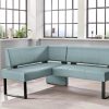 Home affaire Home affaire 'Oliver' Corner Bench with Metal Frame | Cord Upholstery Kitchen/Dining Bench | Left-Hand Extended Design | OTTO's Choice hellblau ( Sitzbänke