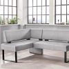 Home affaire 'Oliver' Corner Bench with Metal Frame | Cord Upholstery Kitchen/Dining Bench | Left-Hand Extended Design | OTTO's Choice hellgrau ( Home affaire Sitzbänke
