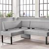 Home affaire 'Oliver' Corner Bench with Metal Frame | Cord Upholstery Kitchen/Dining Bench | Left-Hand Extended Design | OTTO's Choice hellgrau ( Sitzbänke Home affaire