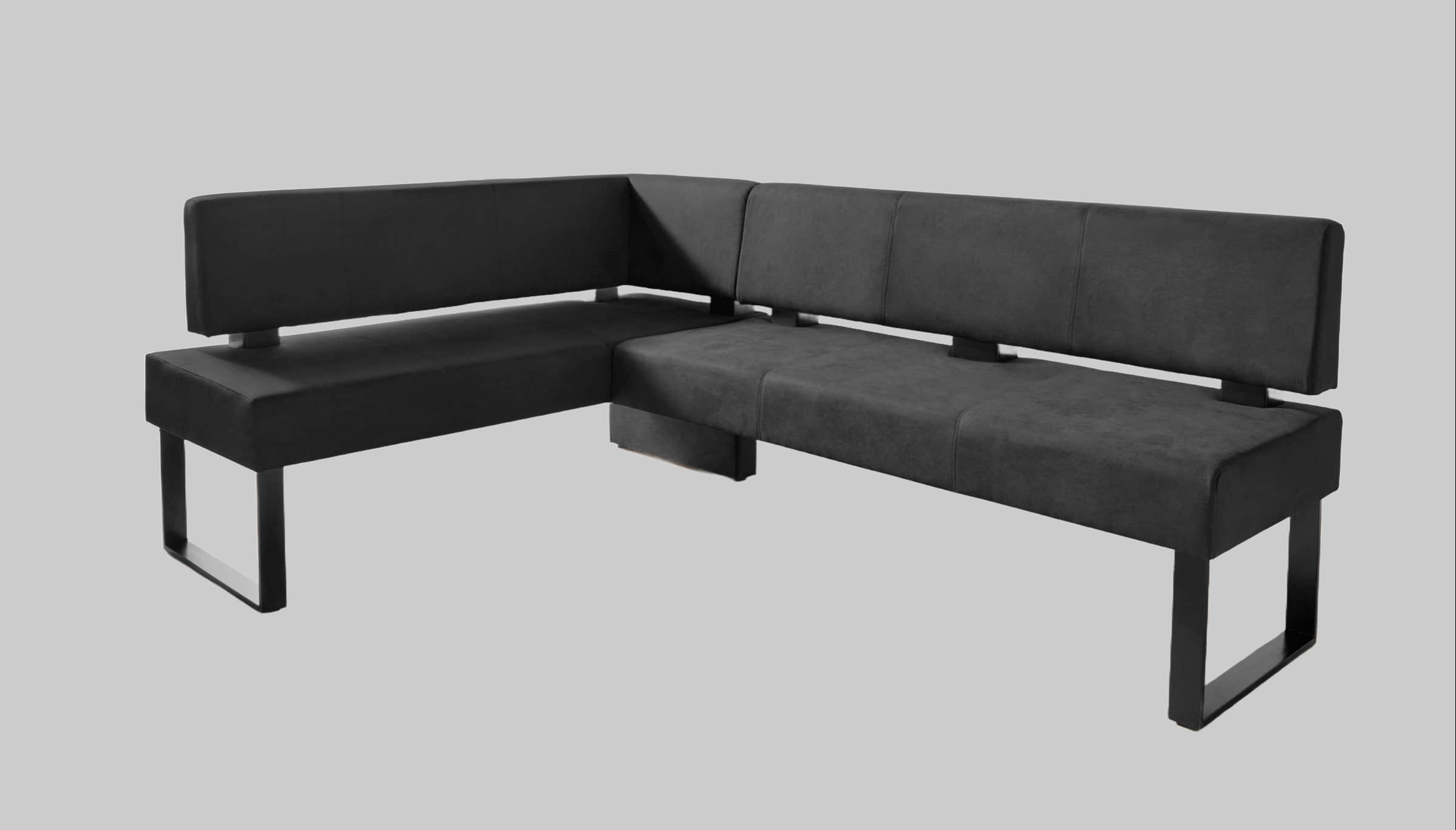 Home affaire Sitzbänke Home affaire 'Oliver' Corner Bench with Metal Frame | Cord Upholstery Kitchen/Dining Bench | Left-Hand Extended Design | OTTO's Choice schwarz