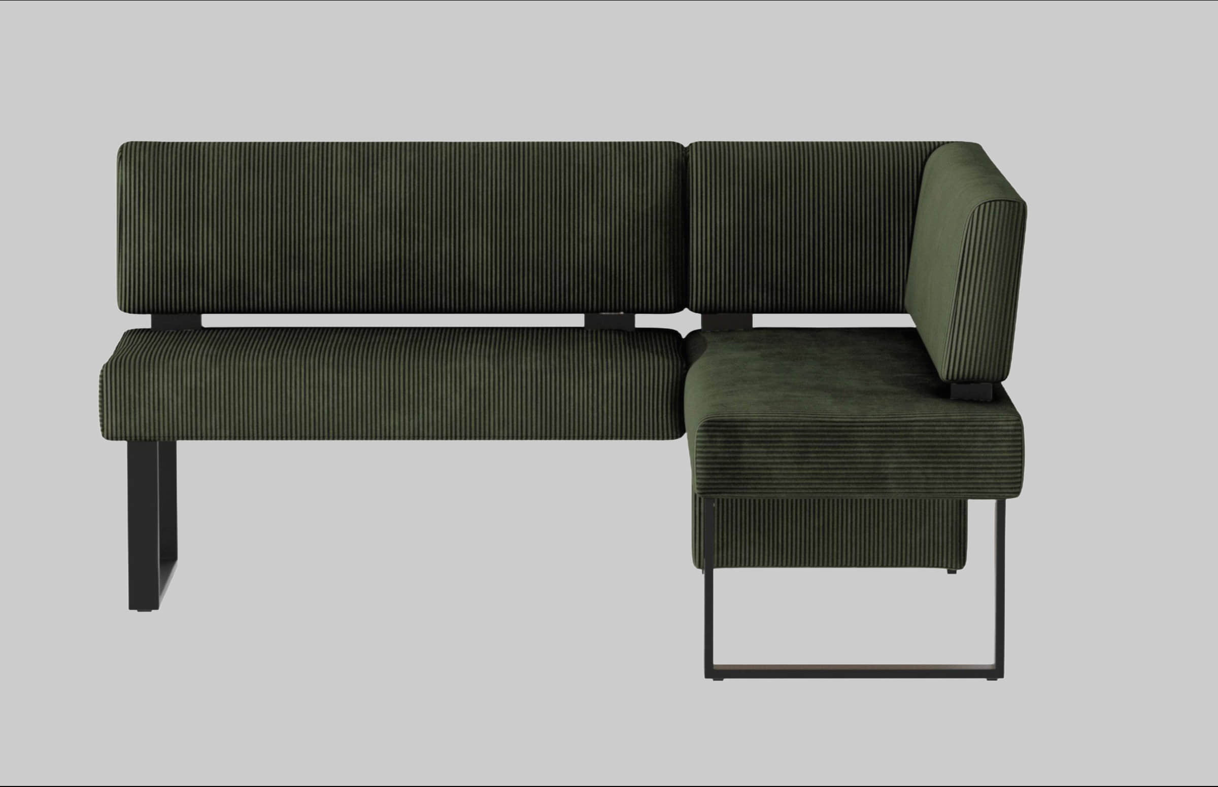 Home affaire 'Oliver' Corner Bench with Metal Frame | Cord Upholstery Kitchen/Dining Bench | Left-Hand Extended Design | OTTO's Choice dunkelgrün Home affaire Sitzbänke