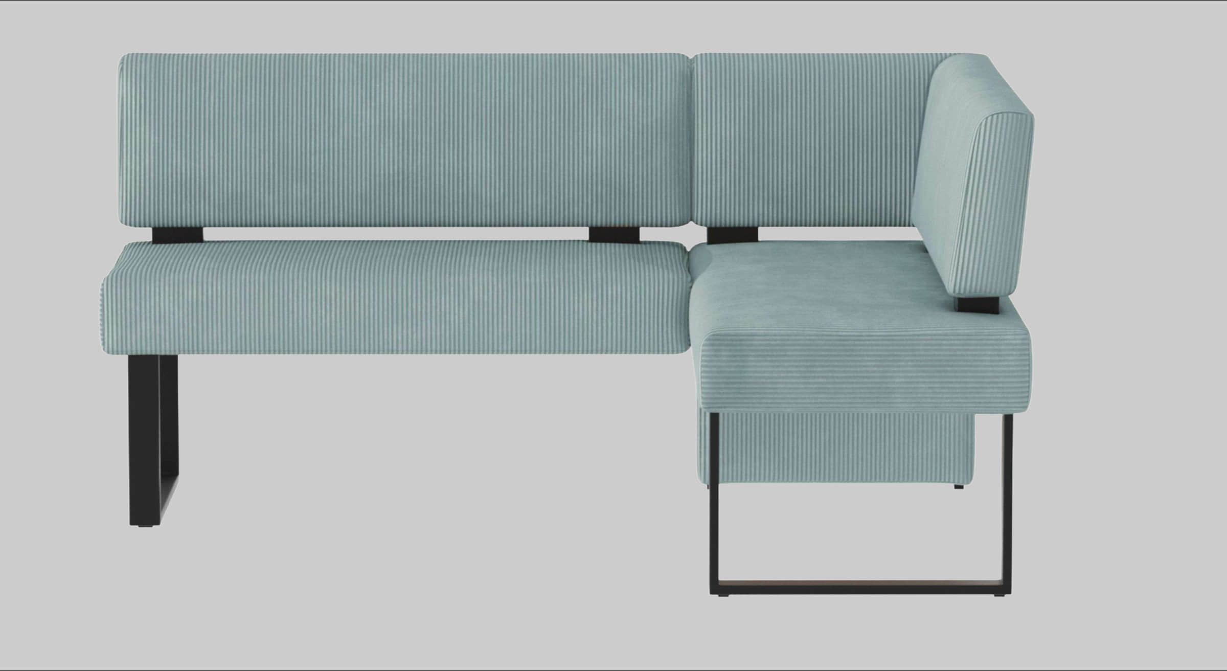 Home affaire 'Oliver' Corner Bench with Metal Frame | Cord Upholstery Kitchen/Dining Bench | Left-Hand Extended Design | OTTO's Choice hellblau ( Home affaire Sitzbänke