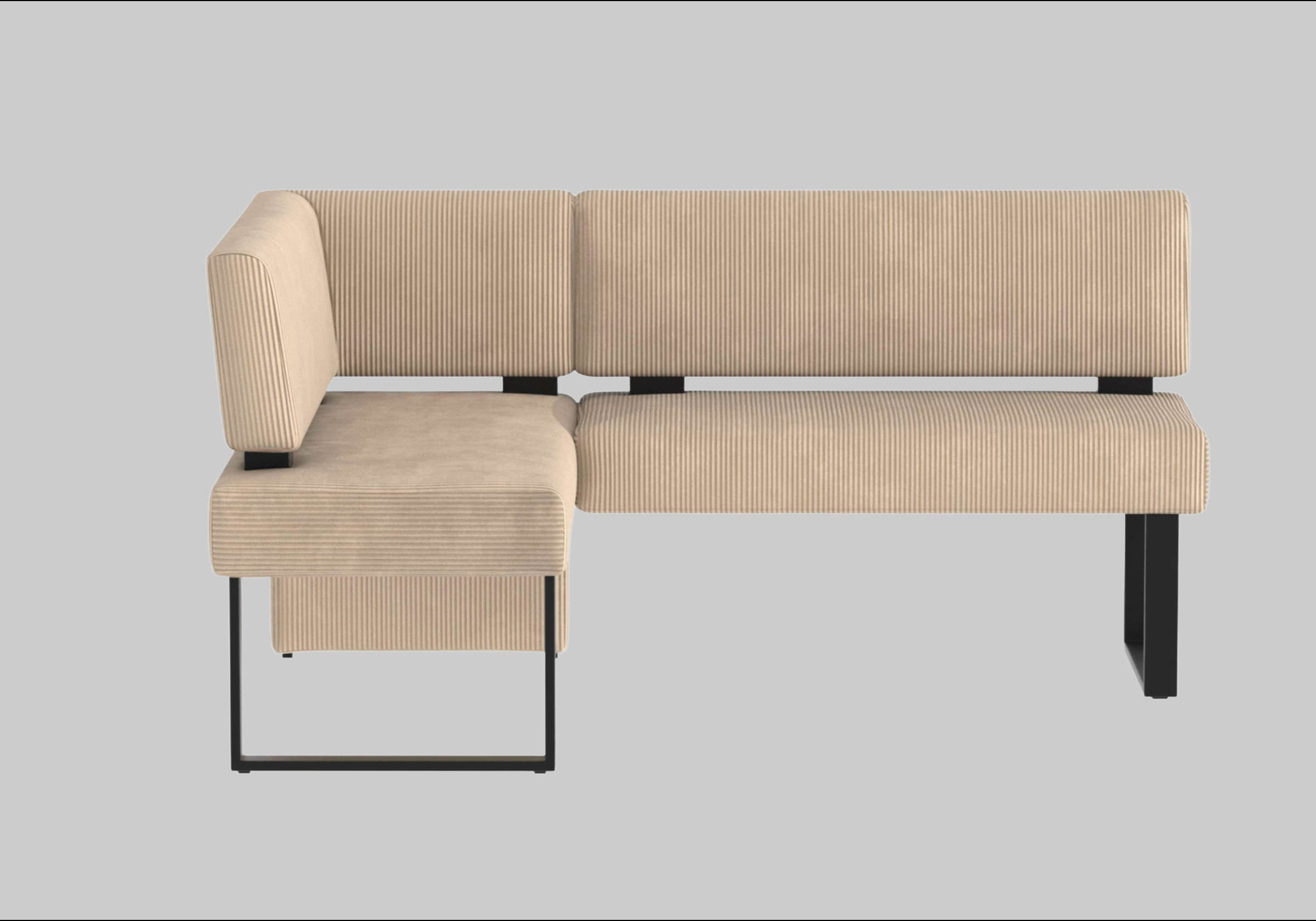 Home affaire Home affaire 'Oliver' Corner Bench with Metal Frame | Cord Upholstery Kitchen/Dining Bench | Left-Hand Extended Design | OTTO's Choice beige (Cas Sitzbänke