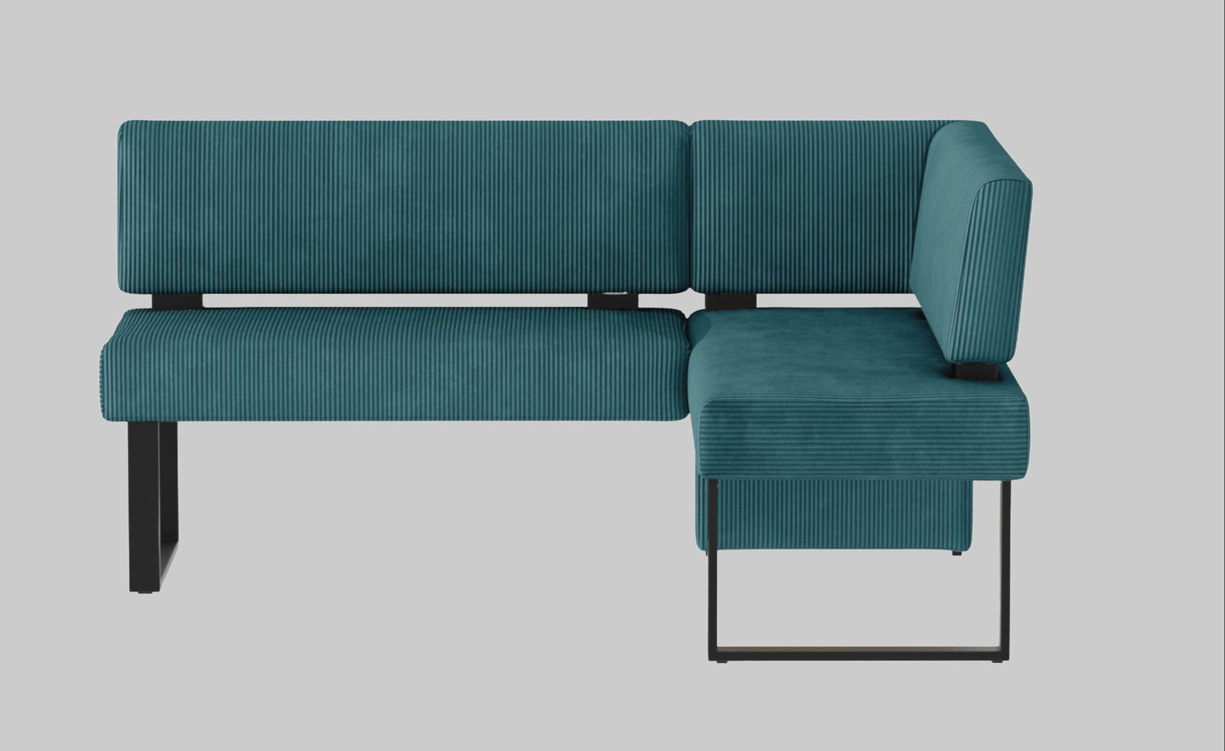 Home affaire Sitzbänke Home affaire 'Oliver' Corner Bench with Metal Frame | Cord Upholstery Kitchen/Dining Bench | Left-Hand Extended Design | OTTO's Choice Blau (Cast
