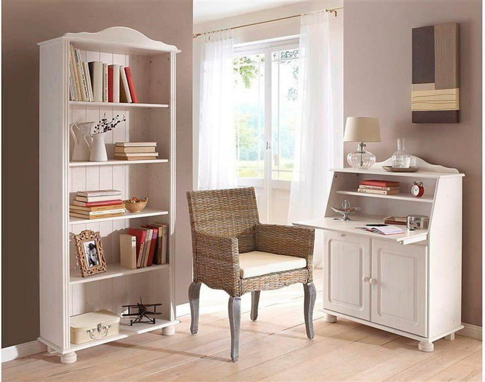 Home affaire Regal 'Mette' | Massivholz-Kiefer in 60/80/100cm | Natur/Weiß/Anthrazit | FSC®-zertifiziert weiß Home affaire Regale