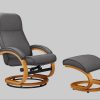 Home affaire Relaxsessel »Paris TV-Sessel« mit Hocker – Manuell verstellbares 2-teiliges Set aus Microfaser/NaturLEDER (46 cm Sitzhöhe) für ultimativen Wohnzimmer-Komfort anthrazit Home affaire Sessel