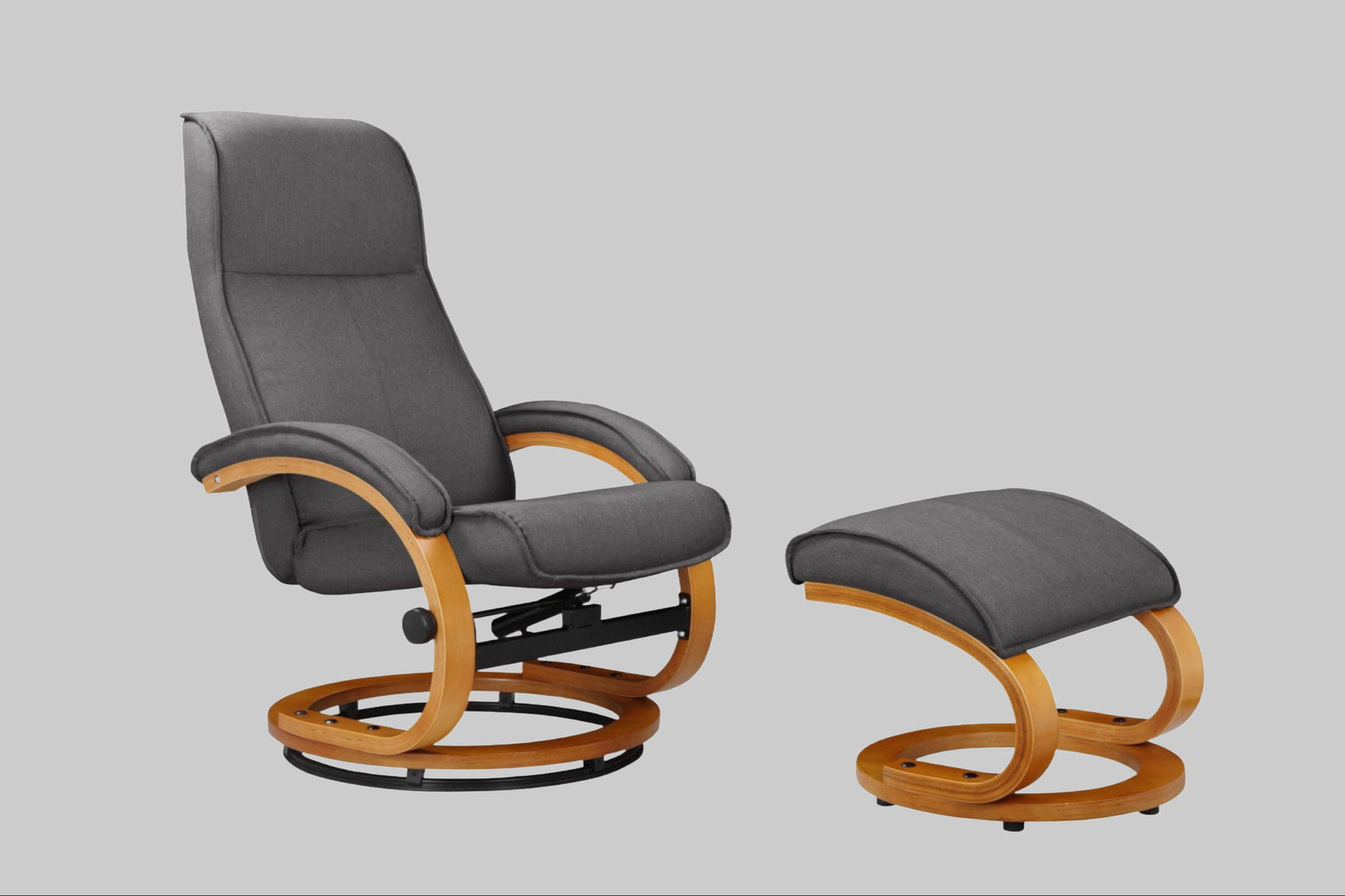 Home affaire Relaxsessel »Paris TV-Sessel« mit Hocker – Manuell verstellbares 2-teiliges Set aus Microfaser/NaturLEDER (46 cm Sitzhöhe) für ultimativen Wohnzimmer-Komfort anthrazit Home affaire Sessel