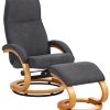 Sessel Home affaire Home affaire Relaxsessel »Paris TV-Sessel« mit Hocker – Manuell verstellbares 2-teiliges Set aus Microfaser/NaturLEDER (46 cm Sitzhöhe) für ultimativen Wohnzimmer-Komfort grau