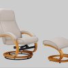 Home affaire Relaxsessel »Paris TV-Sessel« mit Hocker – Manuell verstellbares 2-teiliges Set aus Microfaser/NaturLEDER (46 cm Sitzhöhe) für ultimativen Wohnzimmer-Komfort beige Home affaire Sessel